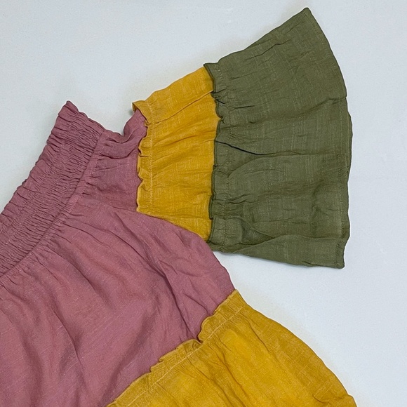 Umgee Colorblock Off Shoulder Tiered Ruffled Dress - Picture 10 of 13